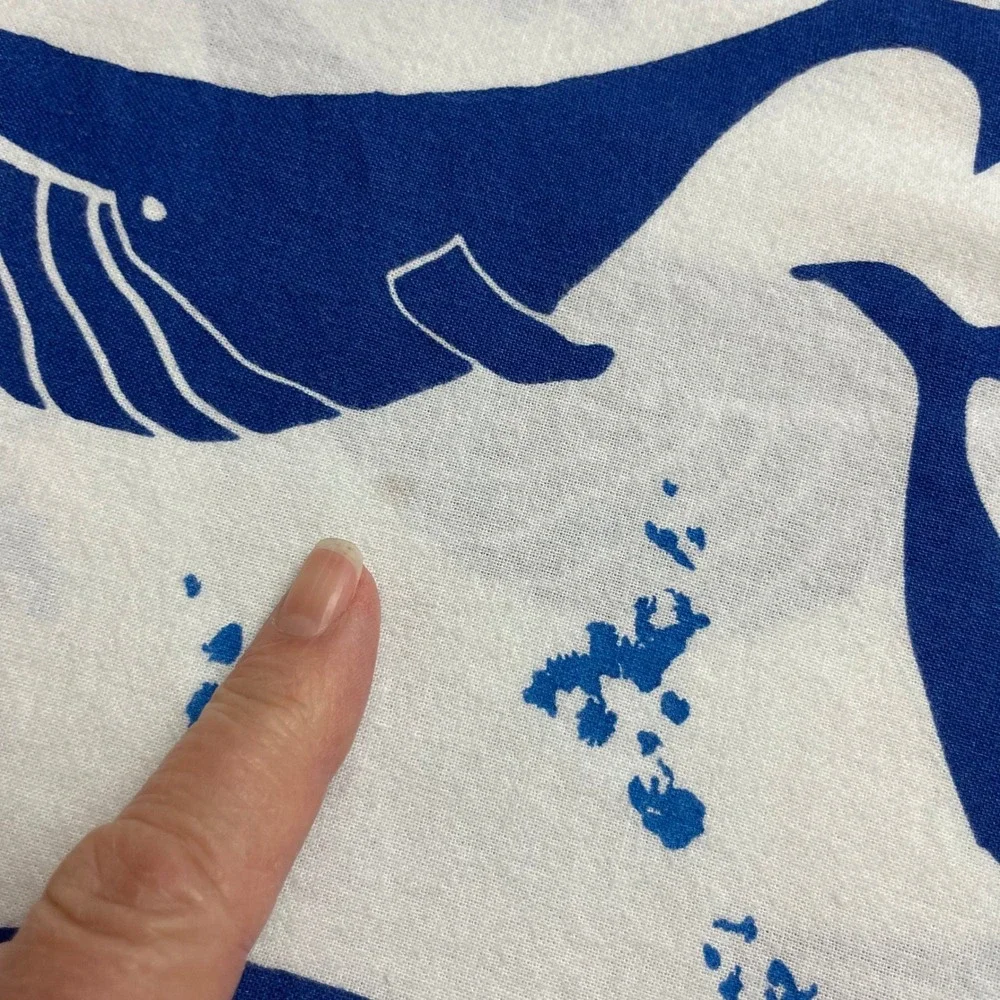 Ikea Blavingad Whale‎ Duvet Cover Pillowcase Size Twin White Blue